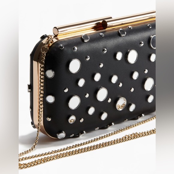 H&M Mirror Embellished Black Clutch - Picture 3 of 5